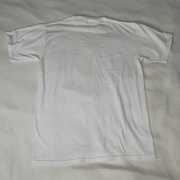 Vintage MMs T Shirt Mens Size Medium White Y2k Grunge Retro Jerzees Heavyweight - Picture 2 of 16